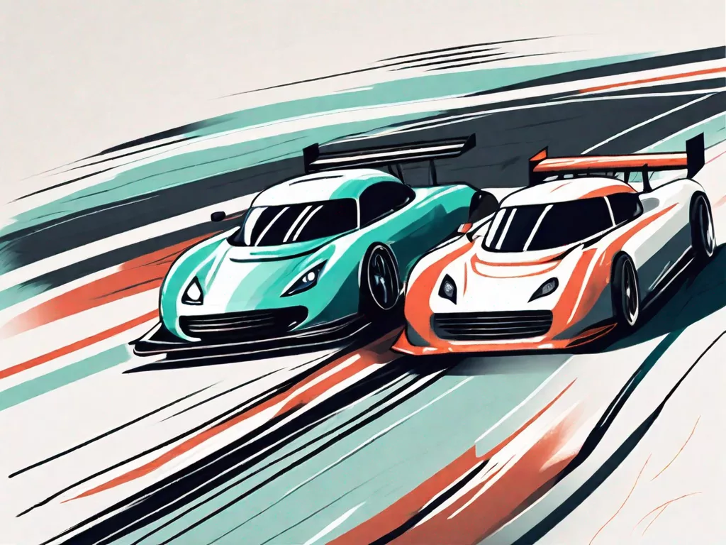 Two racing cars on a track